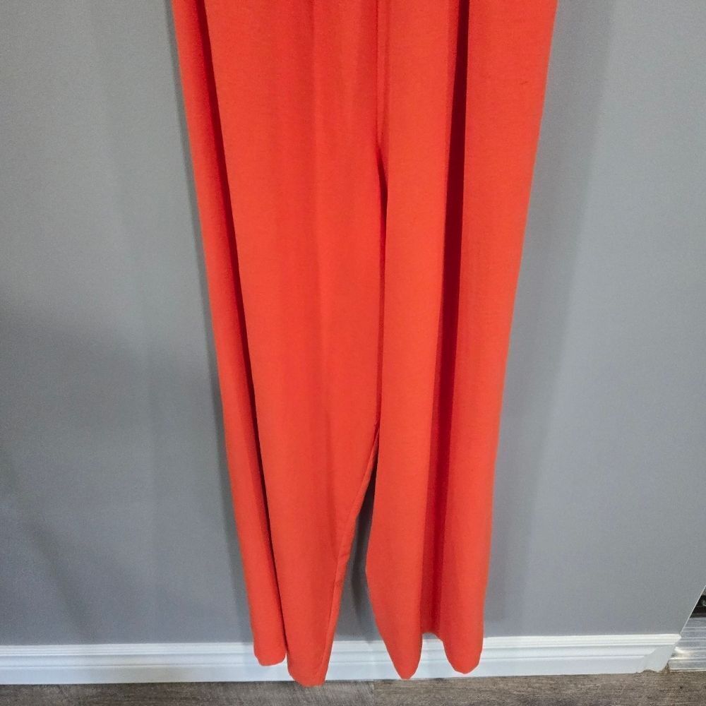 ZARA BRIGHT RED/Orange CREPE PALAZZO JUMPSUIT - Picture 9 of 13